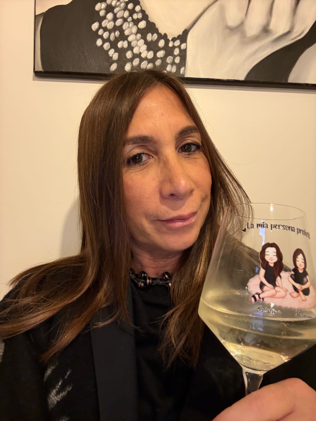 Customer photo review of Cin Cin! - Bicchiere da vino personalizzato per migliori amiche