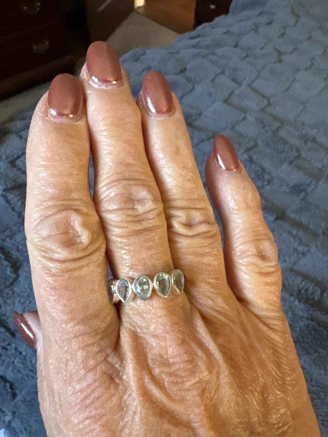 Customer photo review of Blue Topaz Teardrops Ring