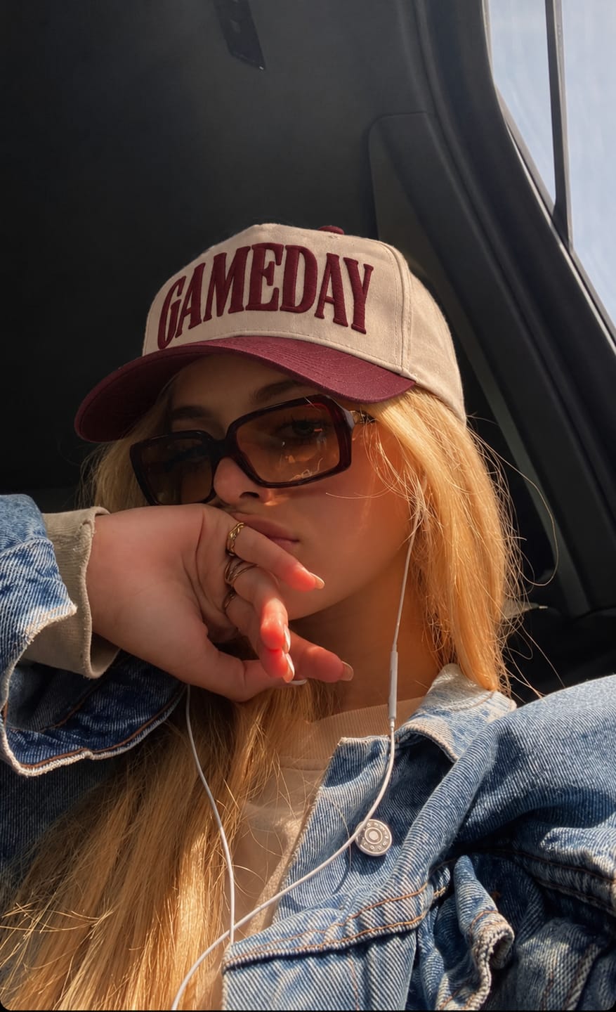 Customer photo review of Custom Embroidered Gameday Snapback Hat – Football Mom Team Cap