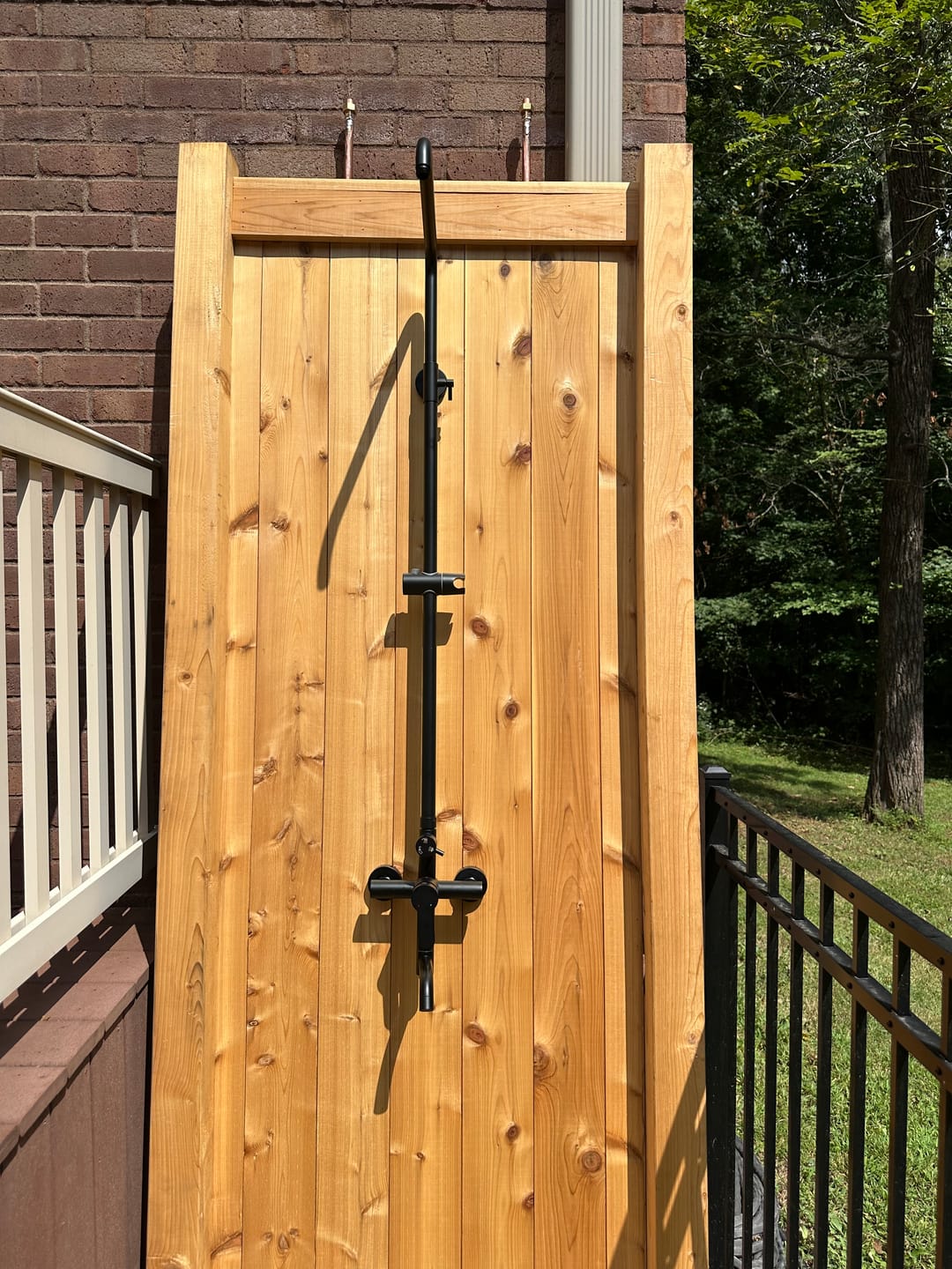 Customer photo review of 3-in-1 Outdoor Shower Set Adjustable Handheld, Rainfall & Foot Wash