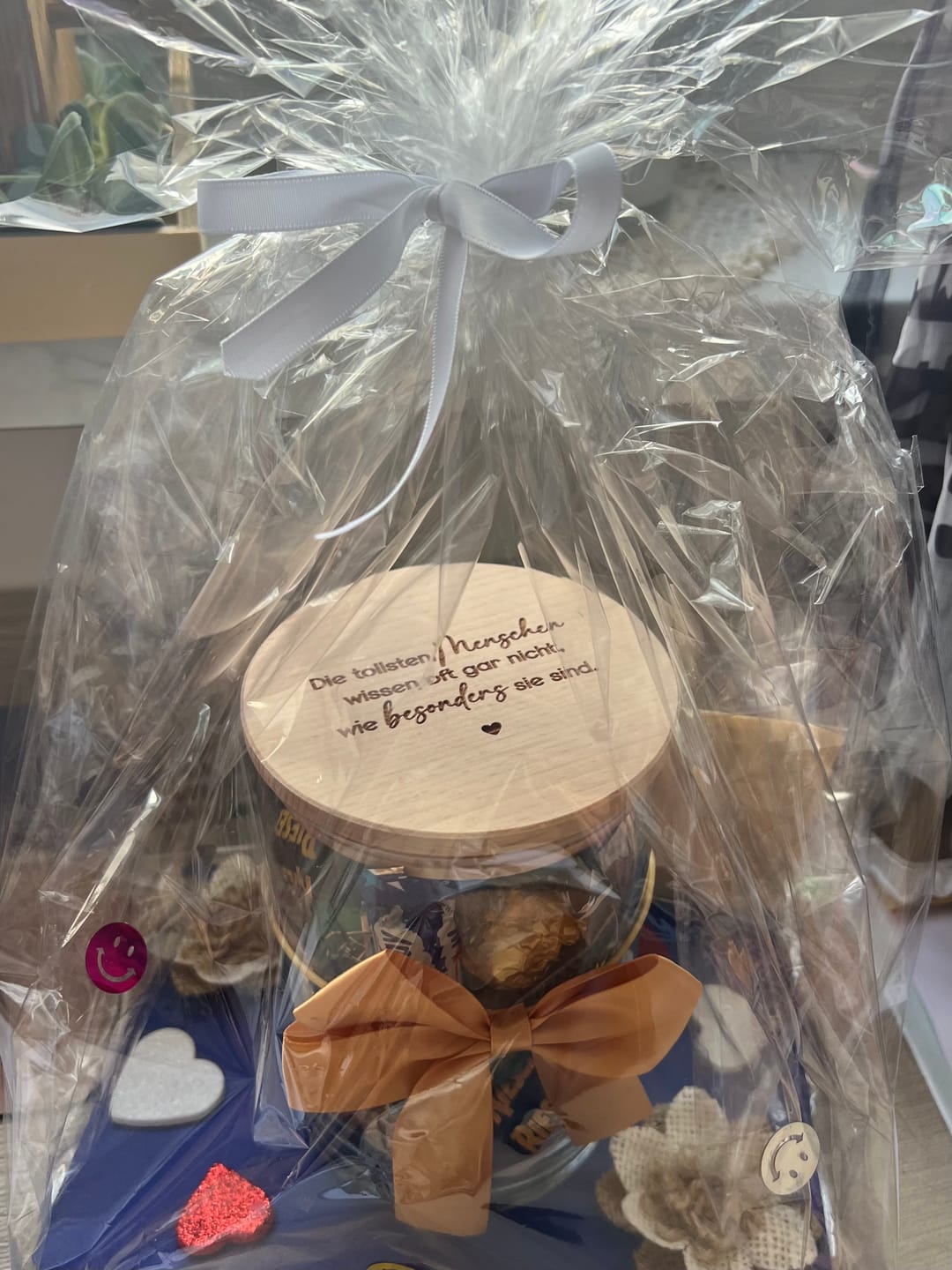 Customer photo review of Geschenk-Glas "Glück ist die Summe schöner Momente"