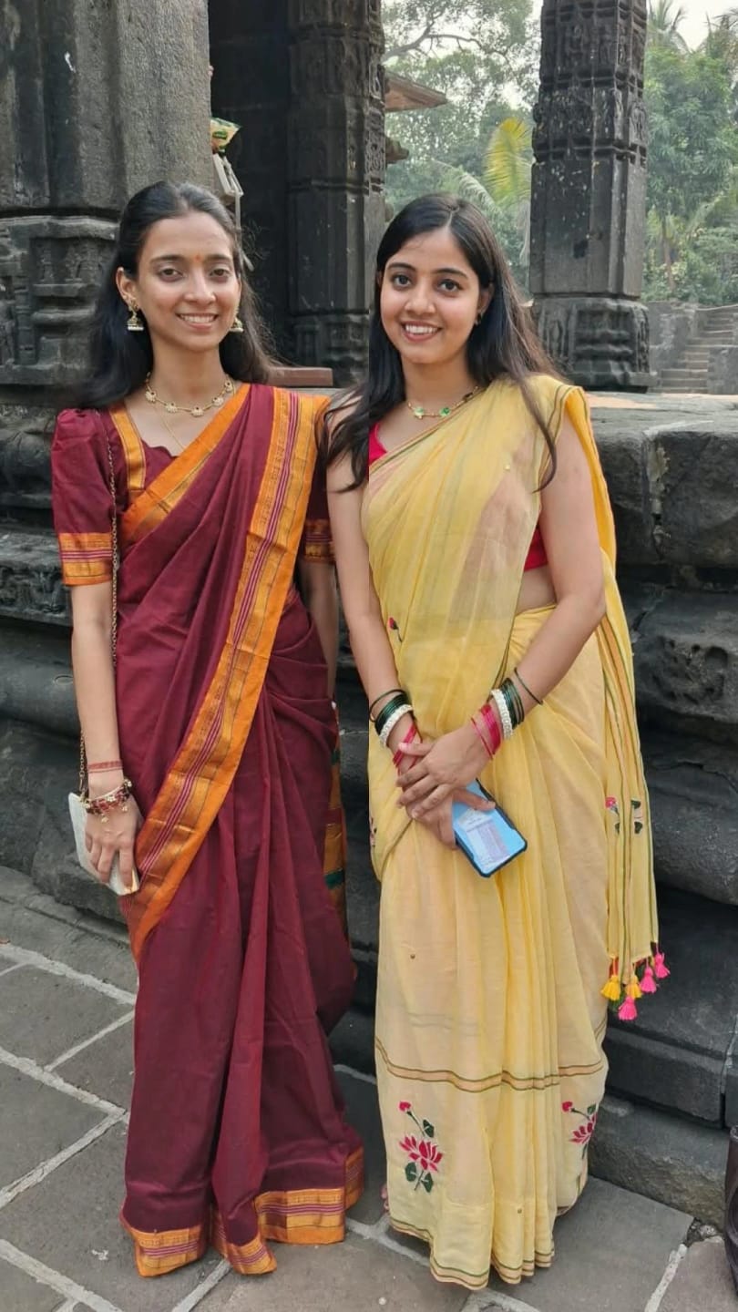 Customer photo review of Yellow Lotus Mulmul Cotton Saree