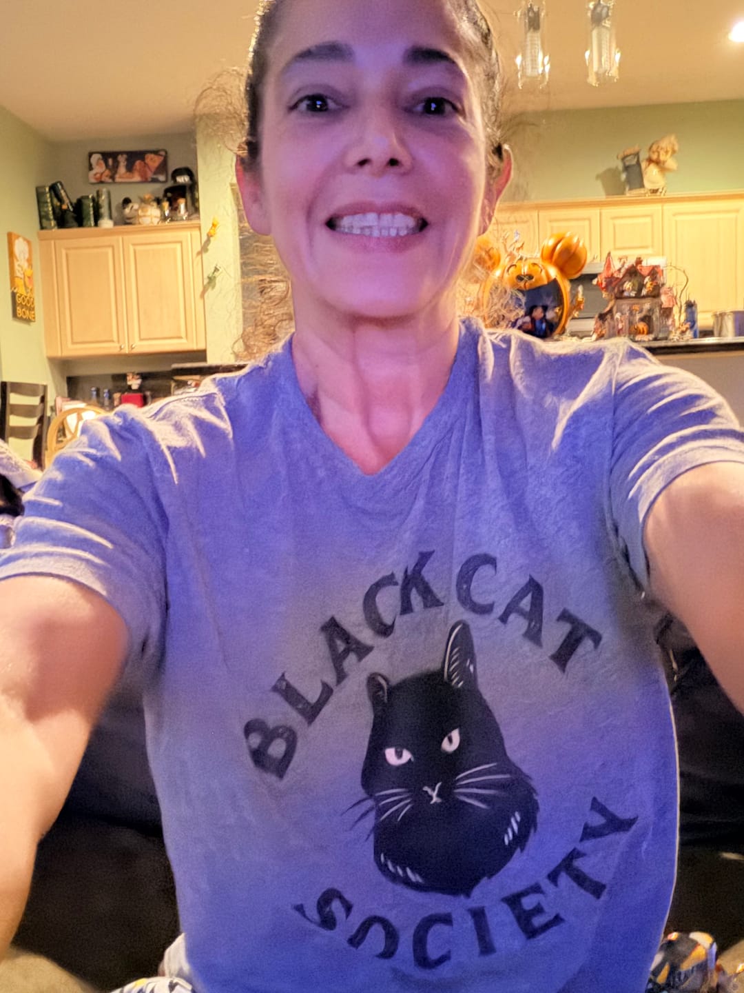 Customer photo review of Black Cat Society Tee