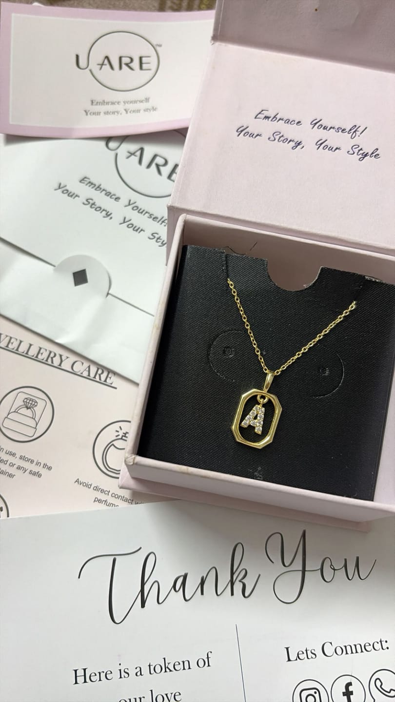 Customer photo review of Initial Letter A Pendant