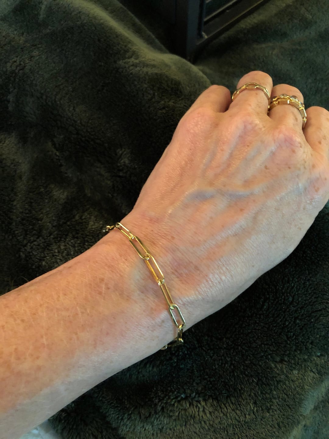 Customer photo review of 14K Gold Paperclip Chain Bracelet and Anklet
