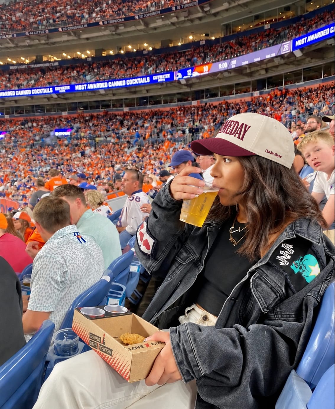 Customer photo review of Custom Embroidered Gameday Snapback Hat – Football Mom Team Cap