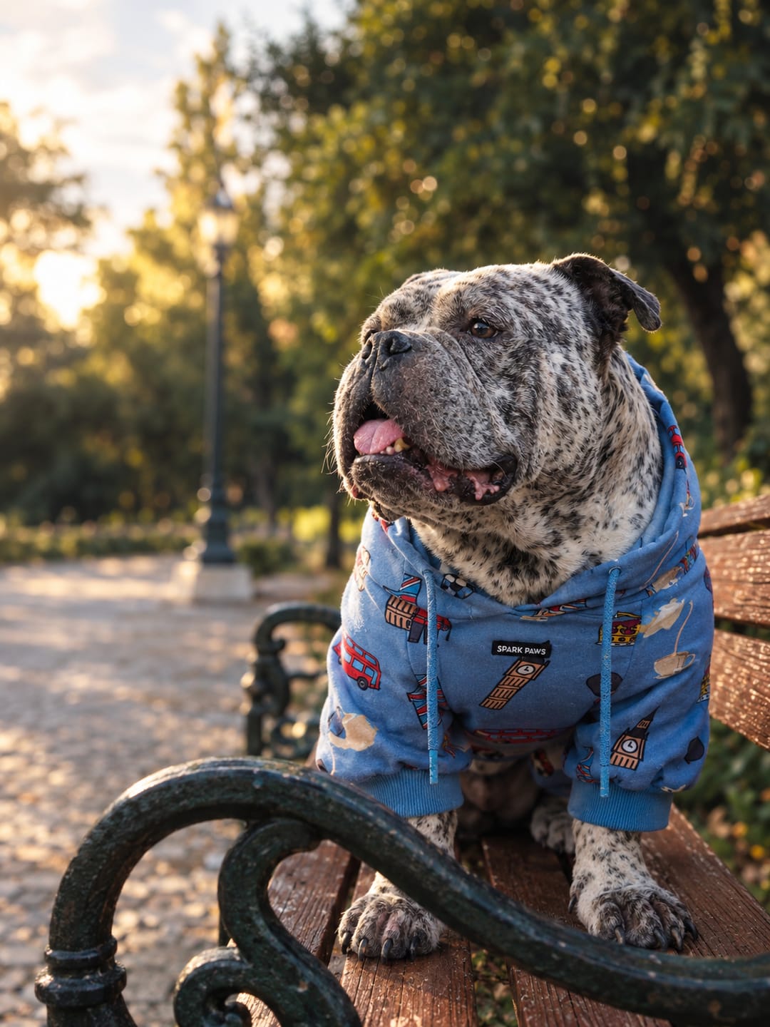 Customer photo review of The UK Dog Hoodie