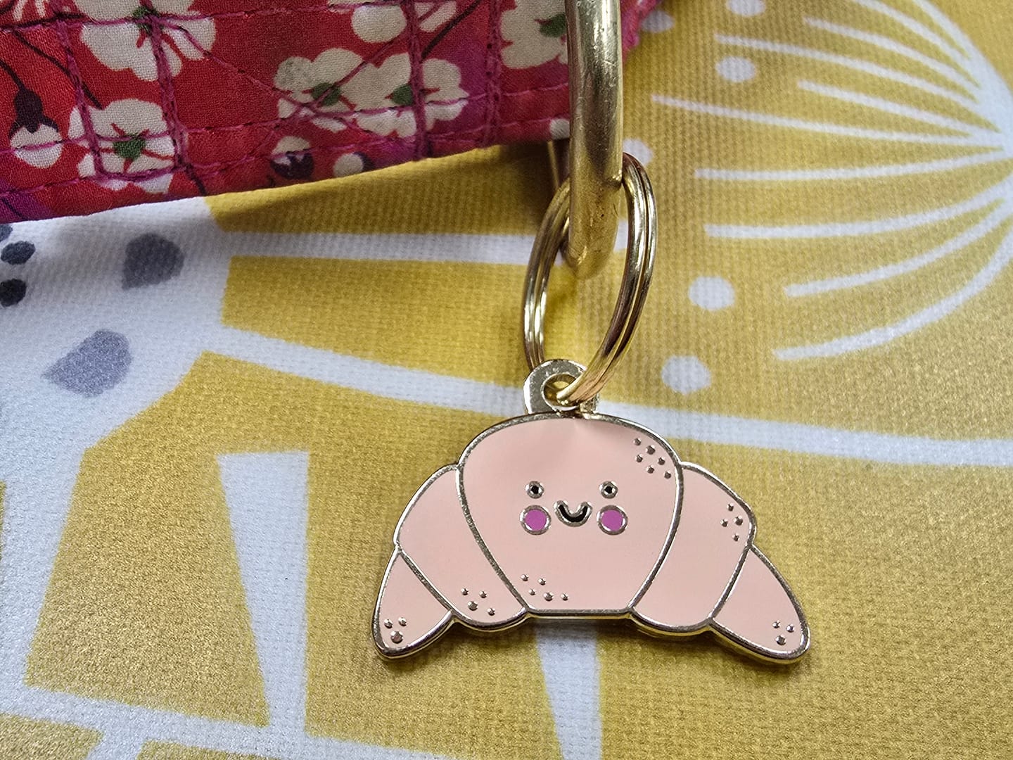 Customer photo review of Camille Croissant Metal Pet Tag