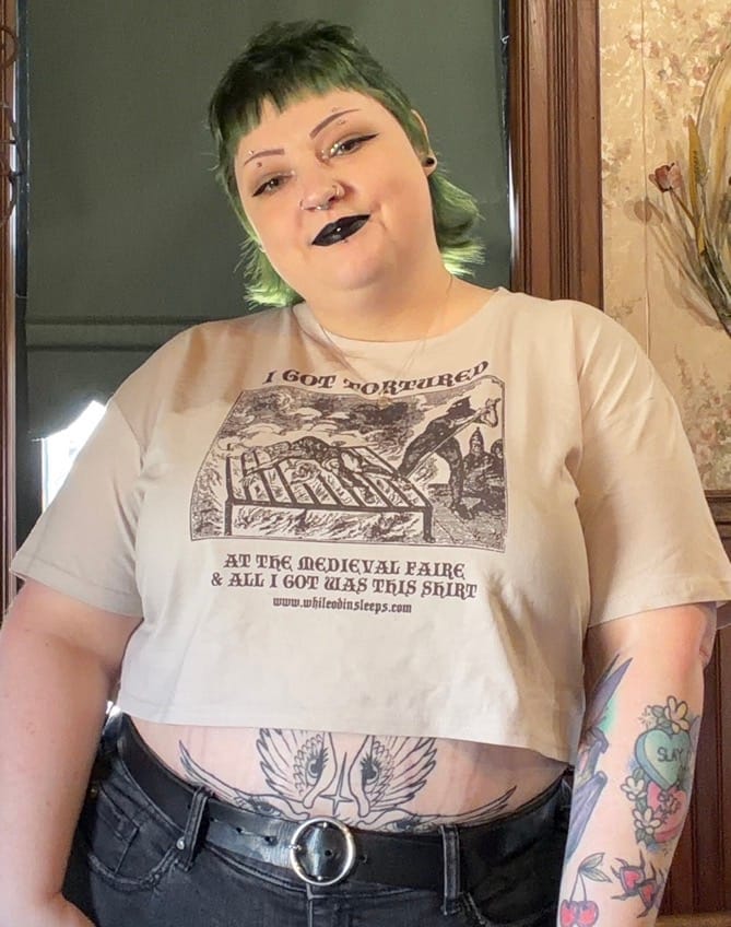Customer photo review of Torture Museum Crop Tee