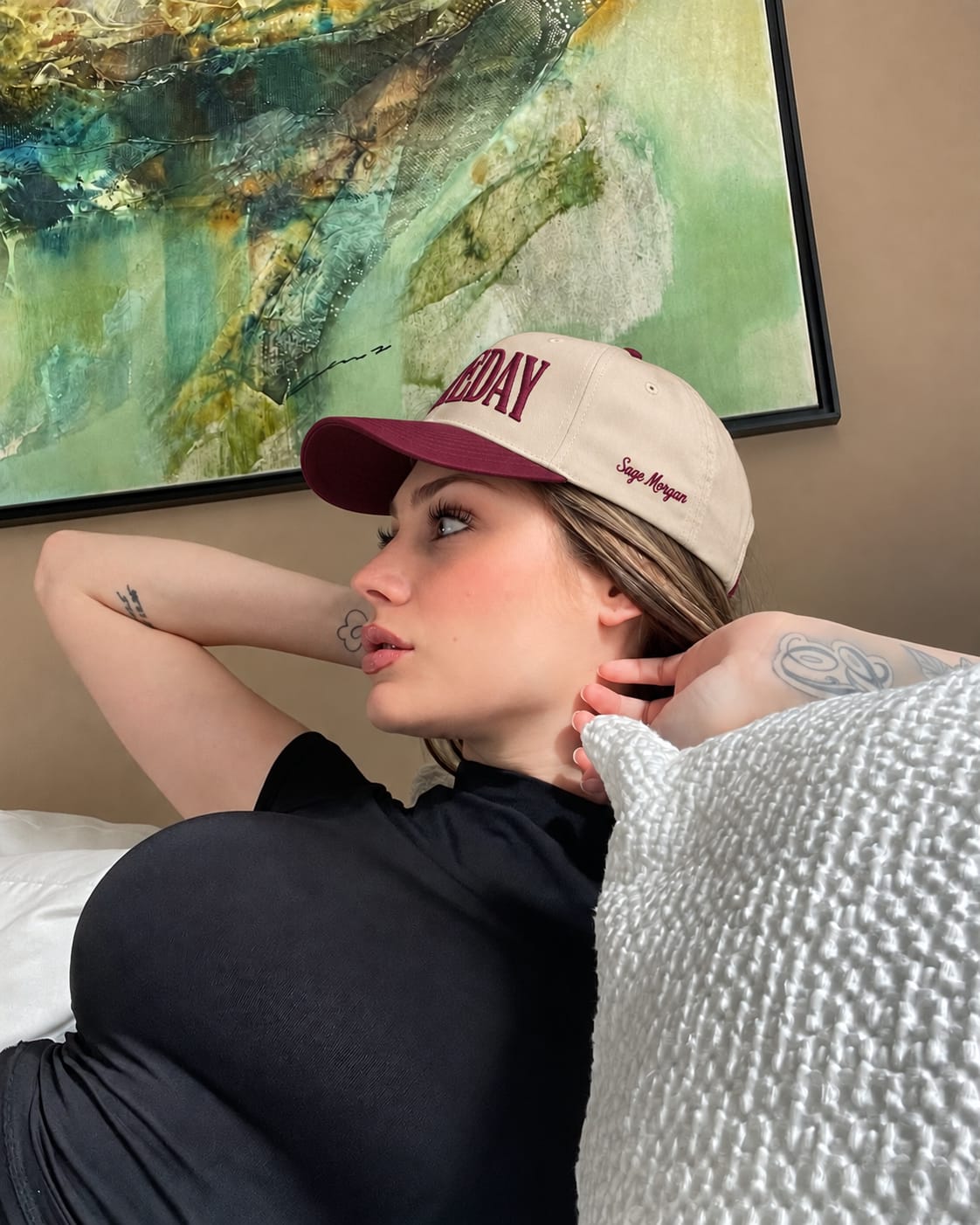 Customer photo review of Custom Embroidered Gameday Snapback Hat – Football Mom Team Cap