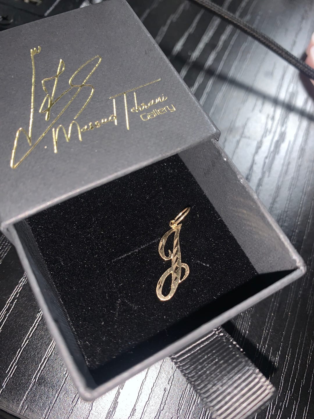 Customer photo review of 14K Gold Initial J Necklace