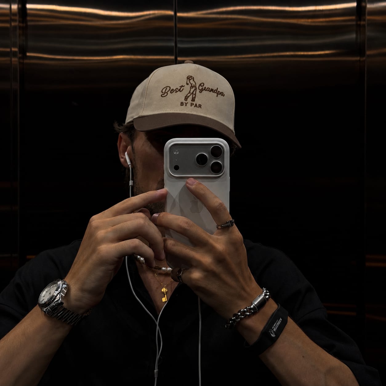 Customer photo review of Best Grandpa By Par Embroidered Snapback Hat – Funny Golf Gift for Grandpa
