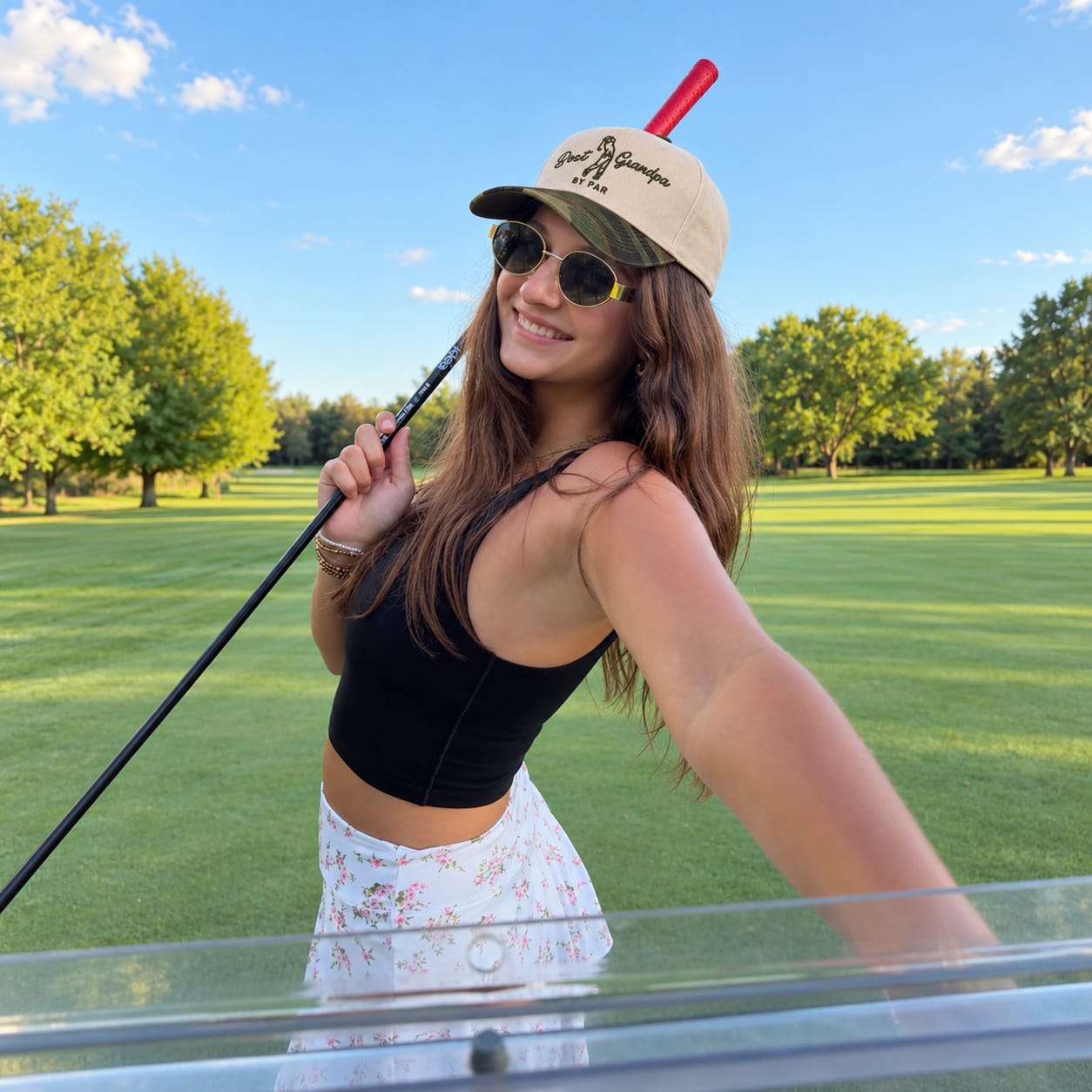 Customer photo review of Best Grandpa By Par Embroidered Snapback Hat – Funny Golf Gift for Grandpa