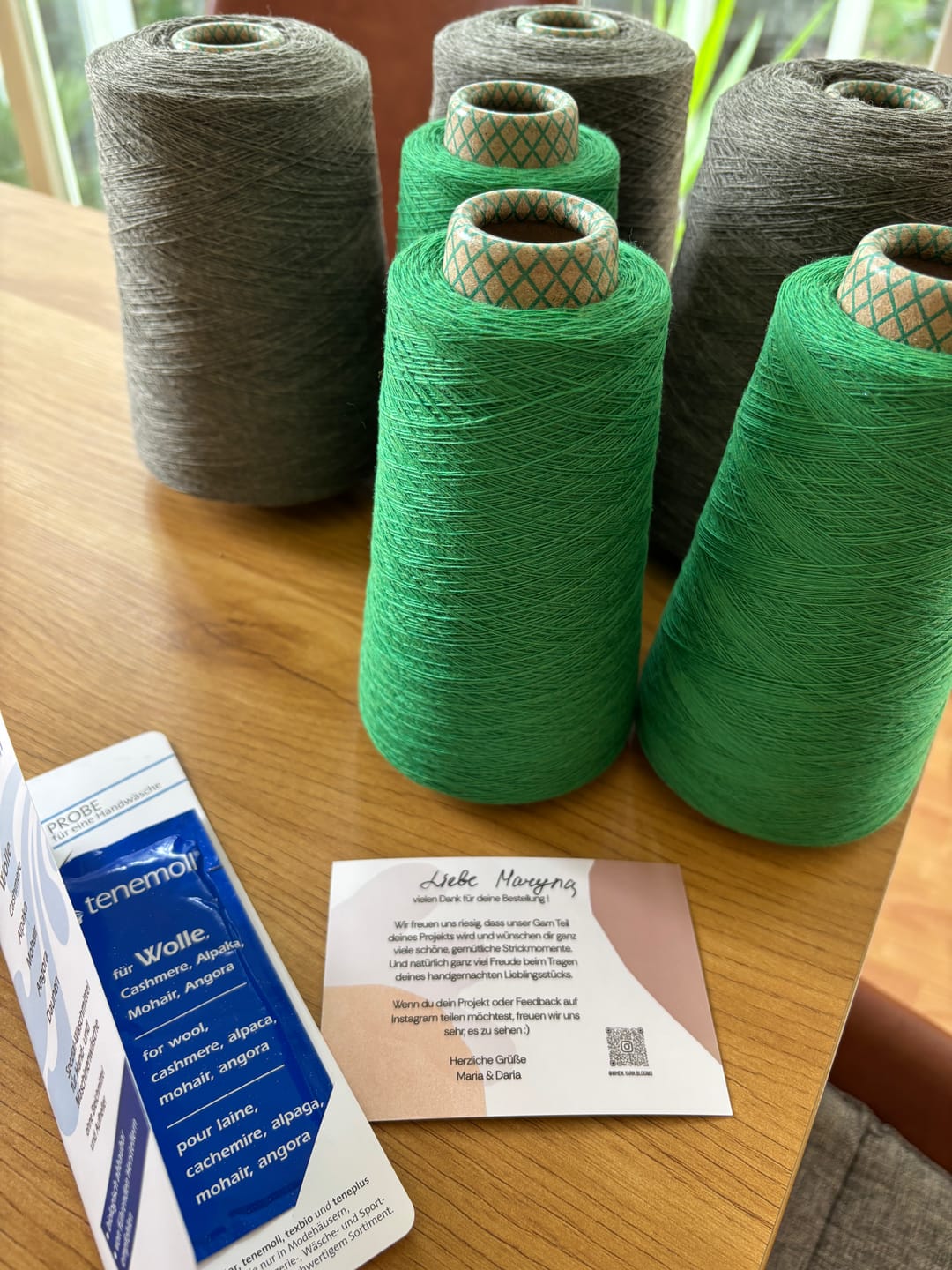 Customer photo review of Lanecardate art. Canberra 1/15.5, merino 100%, col. Lucky clover