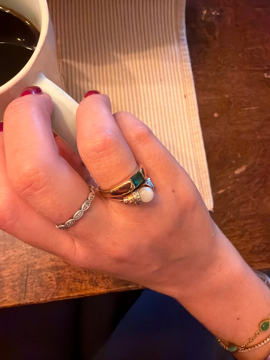 Customer photo review of Ember Gold & Emerald Ring