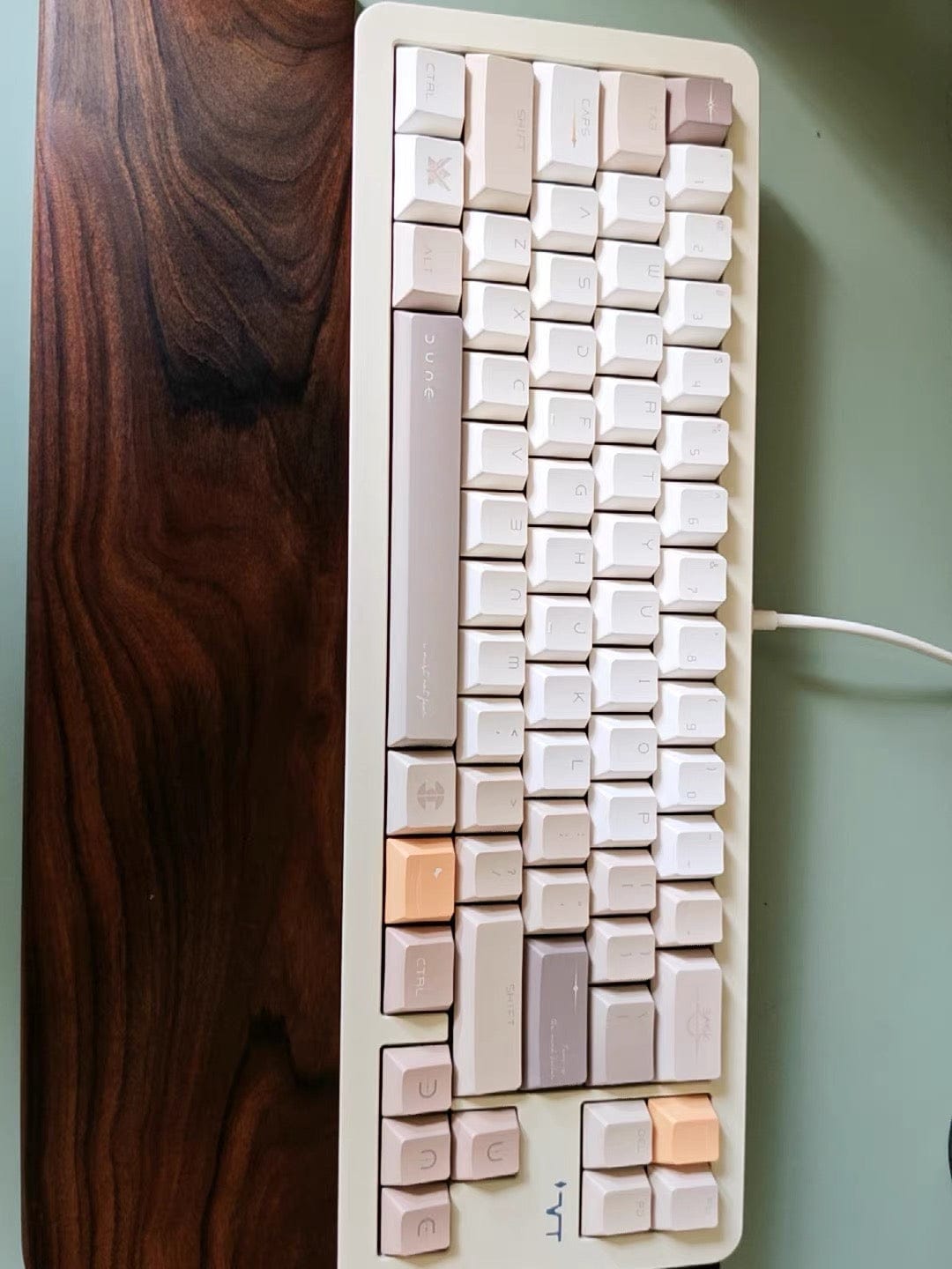 Customer photo review of Dune Keycaps | 142-Key Thick PBT Keycap Set