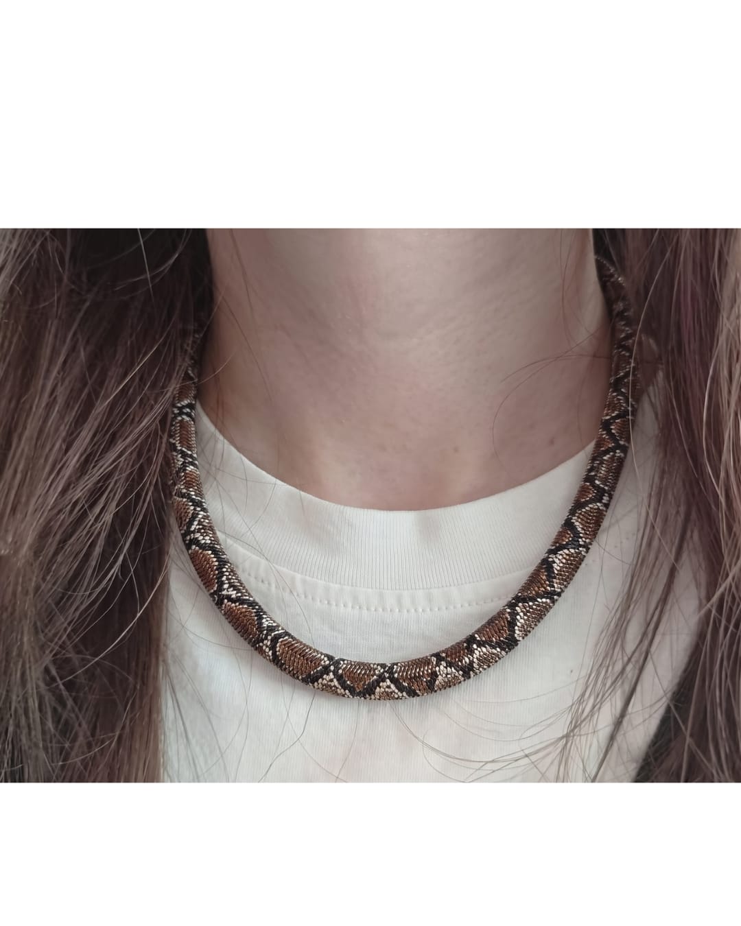 Customer photo review of VENYRA Serpent Necklace
