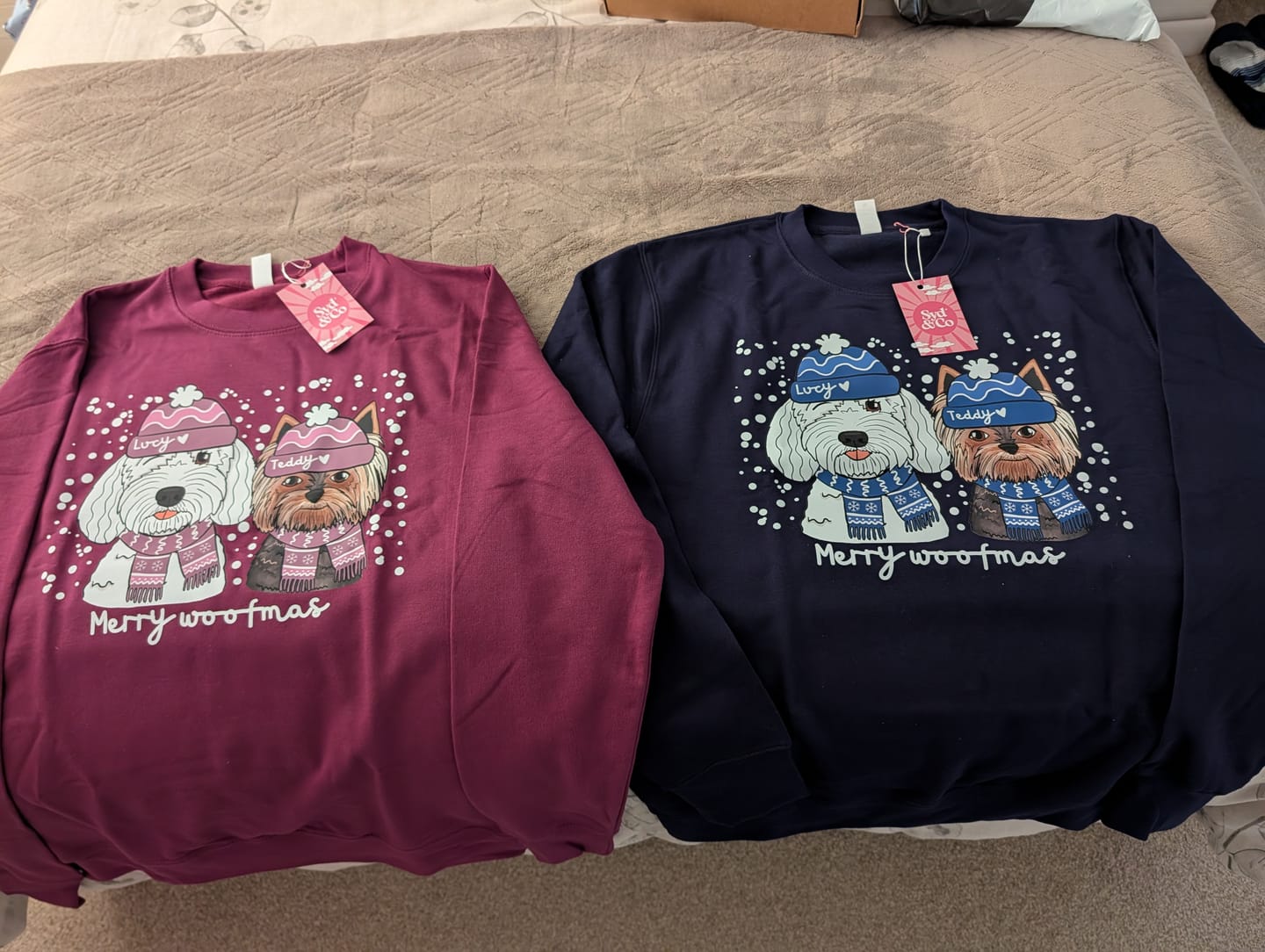 Customer photo review of Personalised Merry Woofmas Christmas Jumper