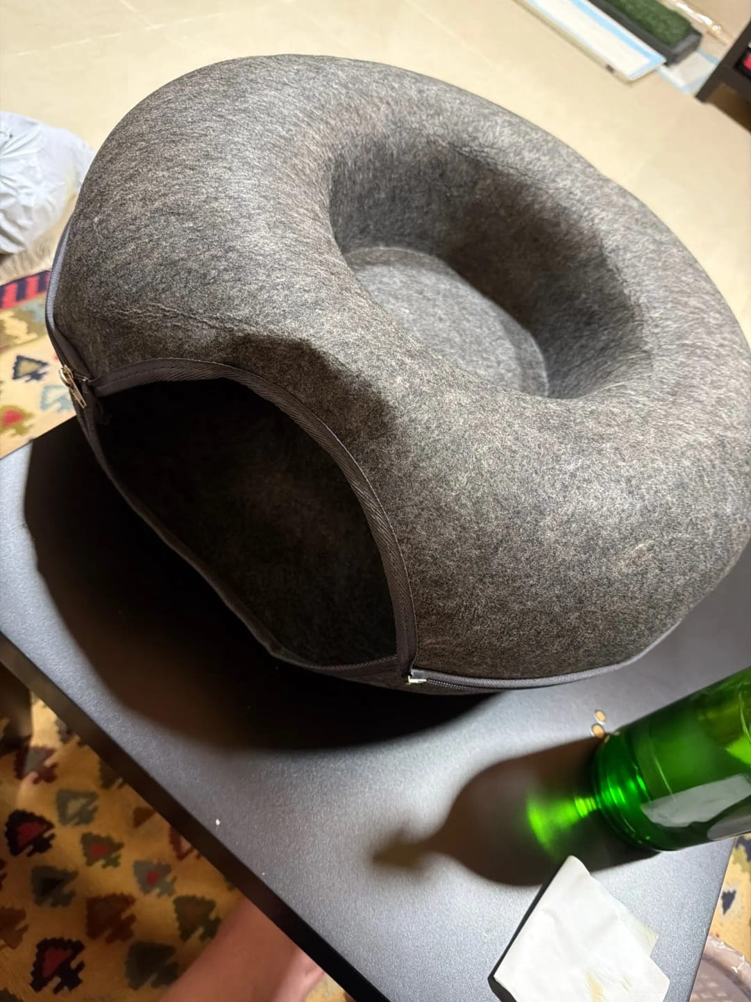 Customer photo review of The Cat Hideout Bed They'll Actually Use