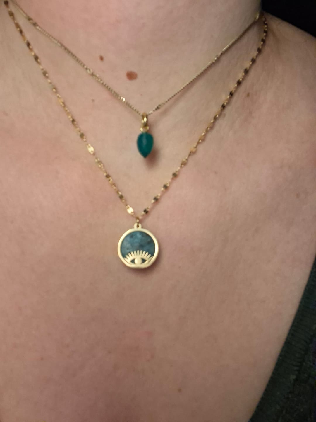 Customer photo review of Deep Green - Evil Eye Jasper Necklace