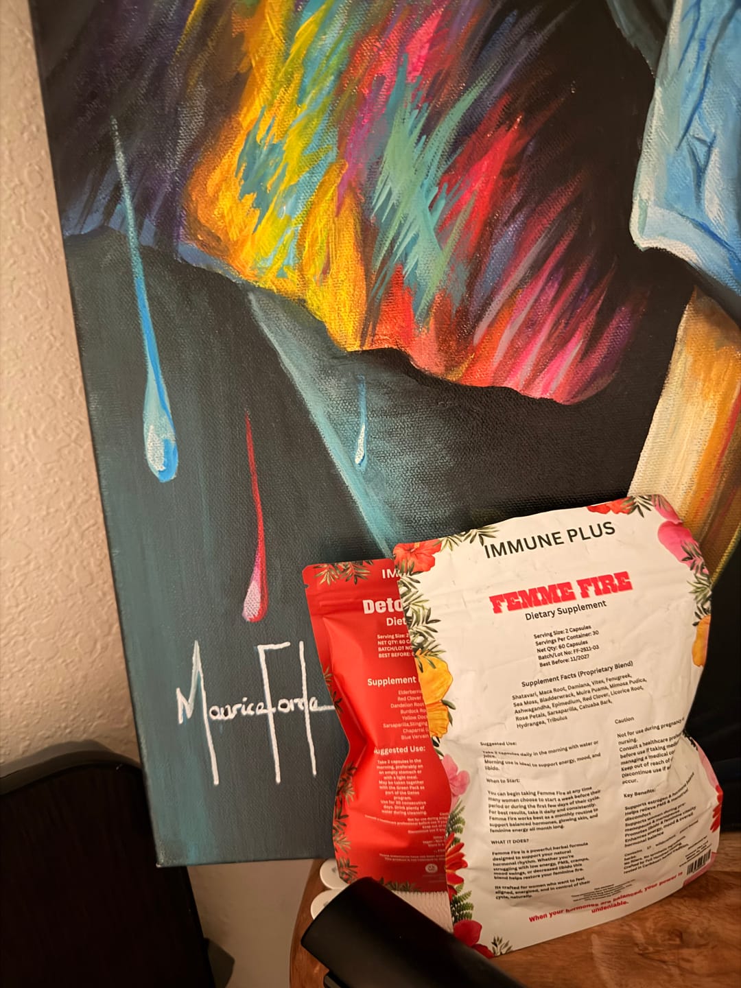 Customer photo review of Femme Fire Women's Herbal Wellness Capsules | Wildcrafted Daily Blend