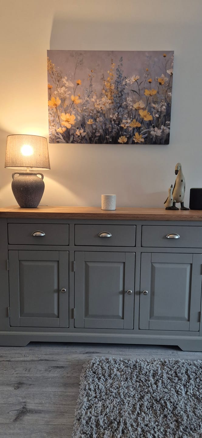 Customer photo review of Gold And Blue Wildflowers 2 Canvas Print