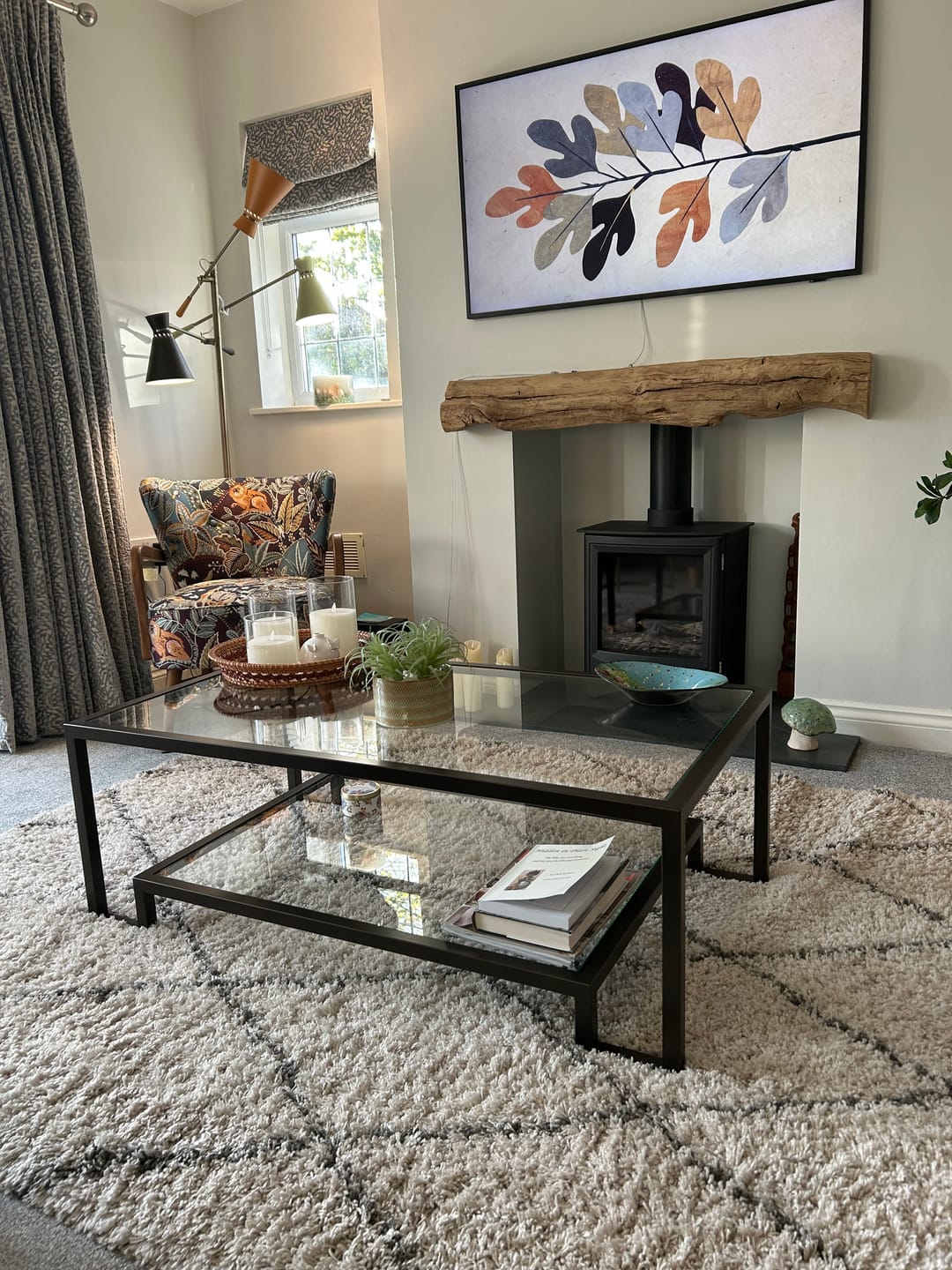 Customer photo review of Hudson Glass Metal Coffee Table - Dark Bronze