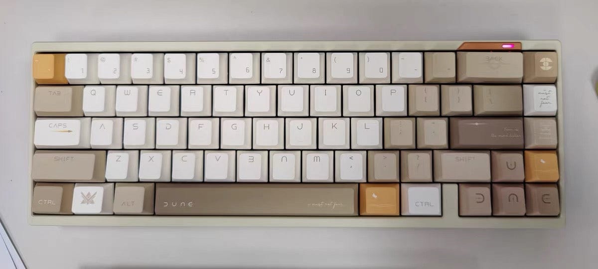Customer photo review of Dune Keycaps | 142-Key Thick PBT Keycap Set