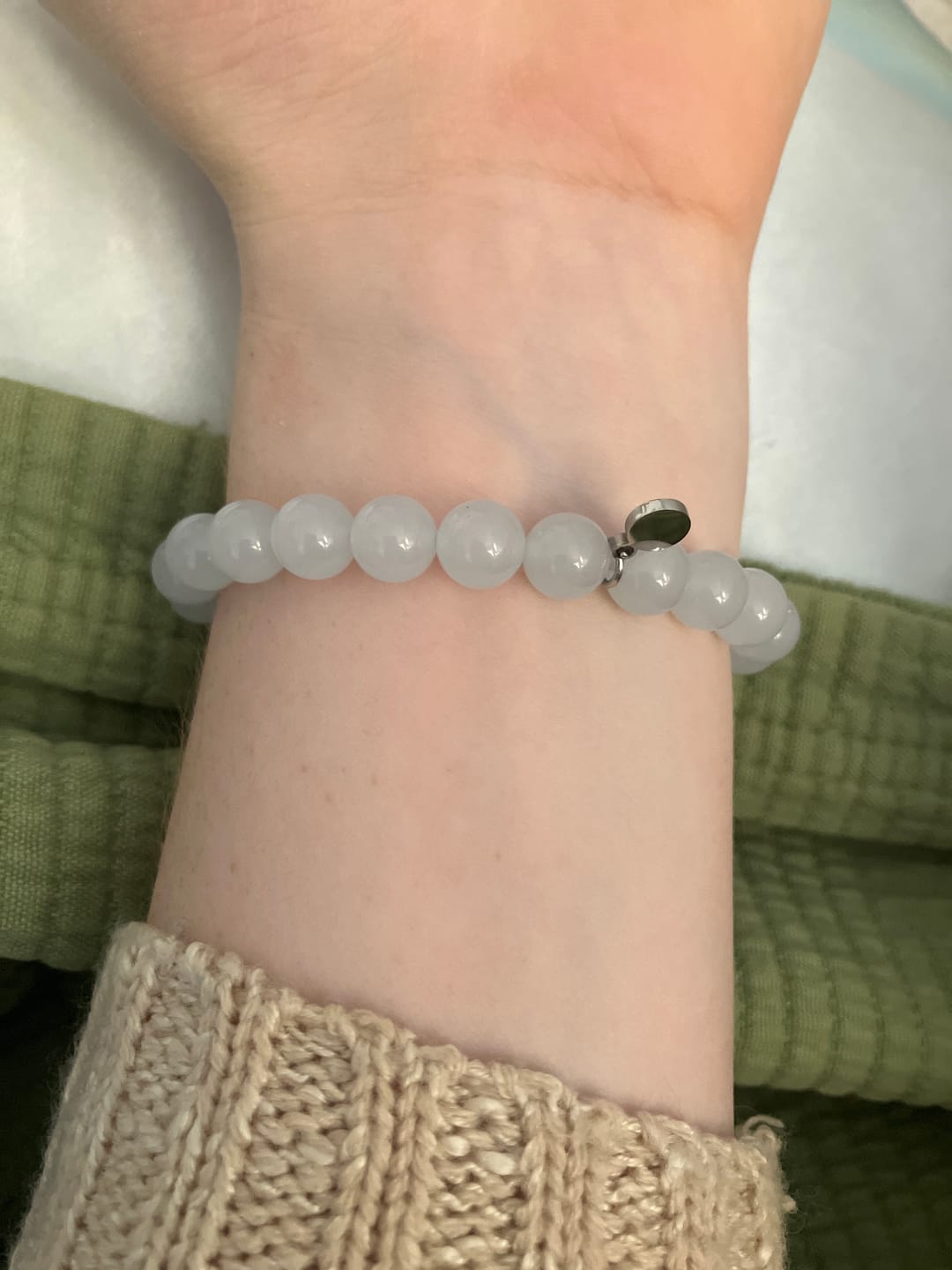 Customer photo review of Skyblue Jade Bracelet