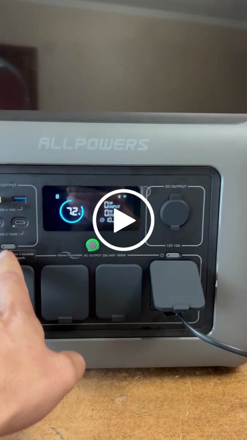 Customer video review of ALLPOWERS R1500 LITE Portable Power Station 1600W 1056Wh