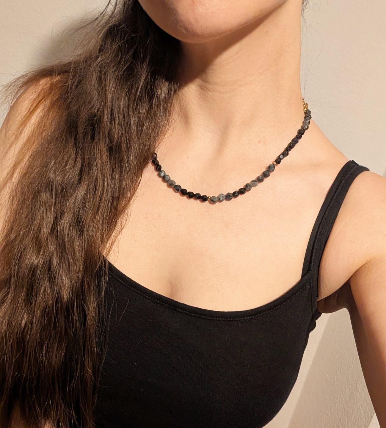 Customer photo review of Obsidian Halskette - Schneeflocken Obsidian