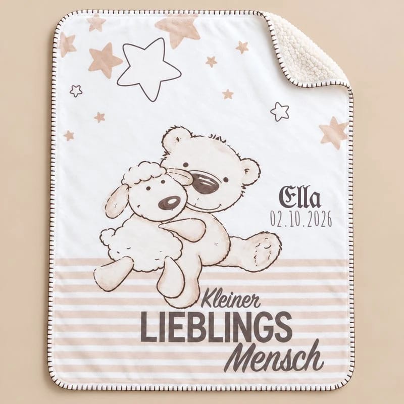 Customer photo review of Babydecke mit Namen Lieblingsmensch SuperFlausch DUO