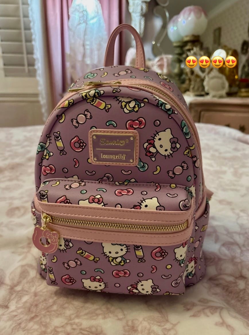 Customer photo review of Loungefly Sanrio Hello Kitty Sweets All-Over-Print Mini Backpack | Exclusive