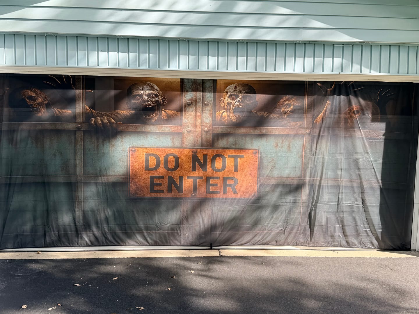 Customer photo review of CLEARANCE — Zombie Lockdown - Garage Door Cover