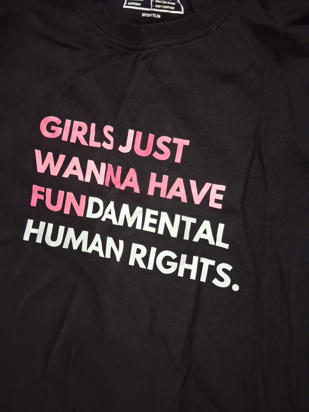 Customer photo review of Girls Just Wanna Have Fun: Statement Tee