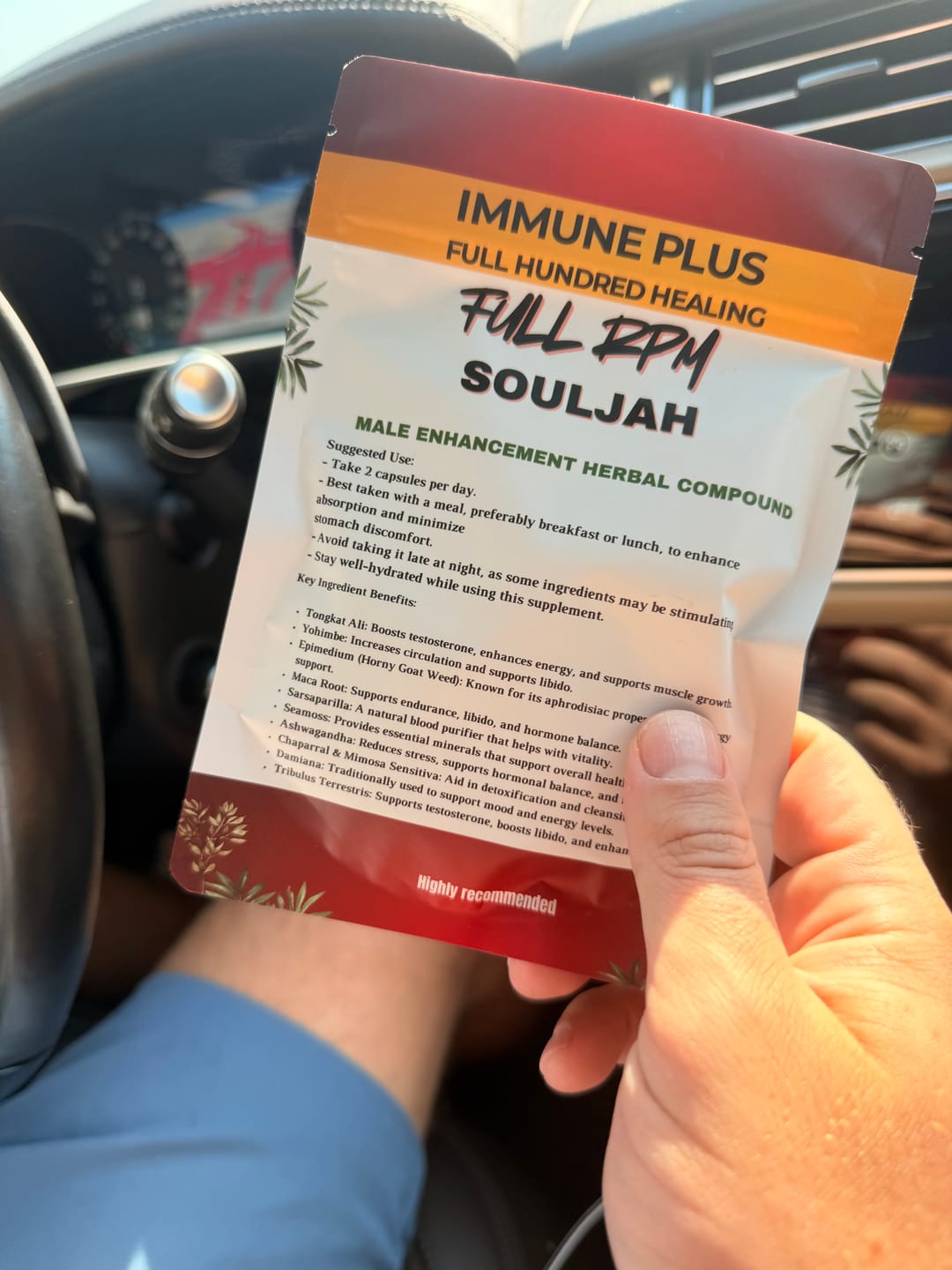 Customer photo review of SoulJah Men's Herbal Wellness Capsules | Wildcrafted Daily Blend