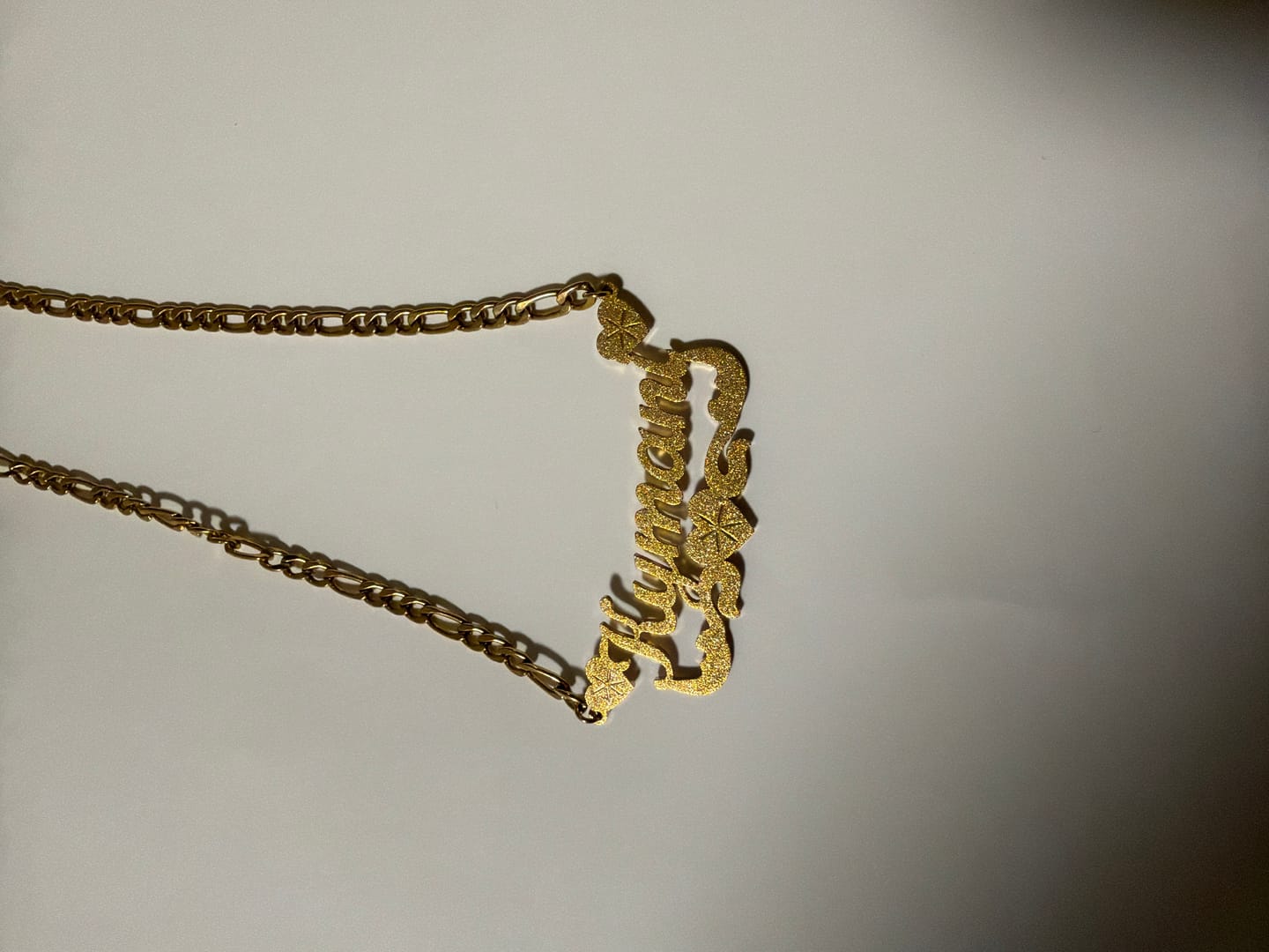 Customer photo review of Diamond Cut Lovely Heart Name Necklace