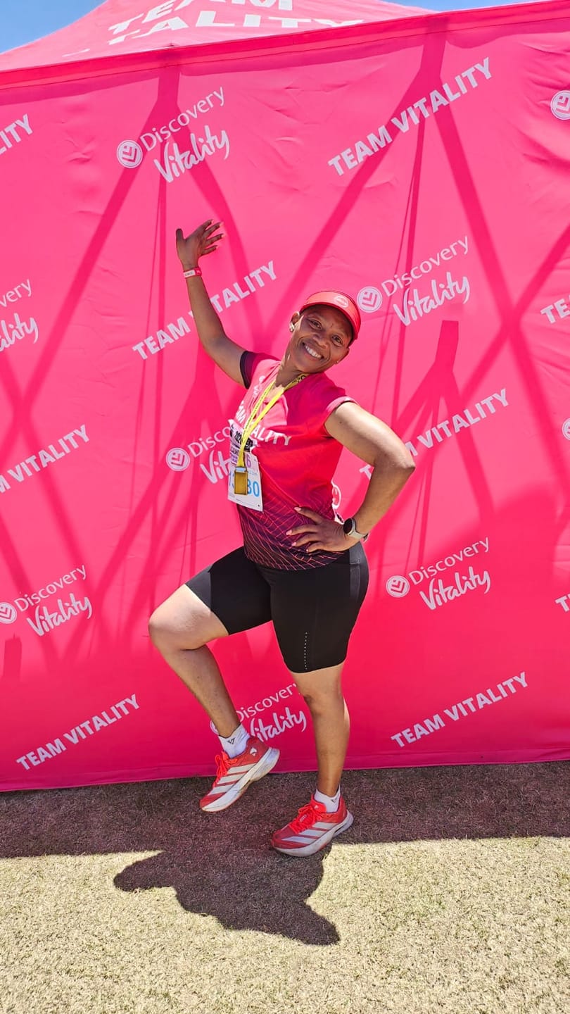 Customer photo review of 8-Inch High-Waist Running Shorts with Zip Pocket