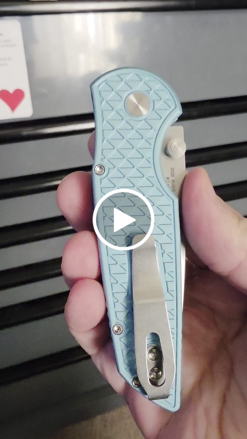 Customer video review of Pro-Tech TR-3 Integrity Manual, Blade Show West 2026 Exclusive, 3.5" Stonewash MagnaCut, Relic Textured T. Blue - Made in USA (BSW26.INT.1)