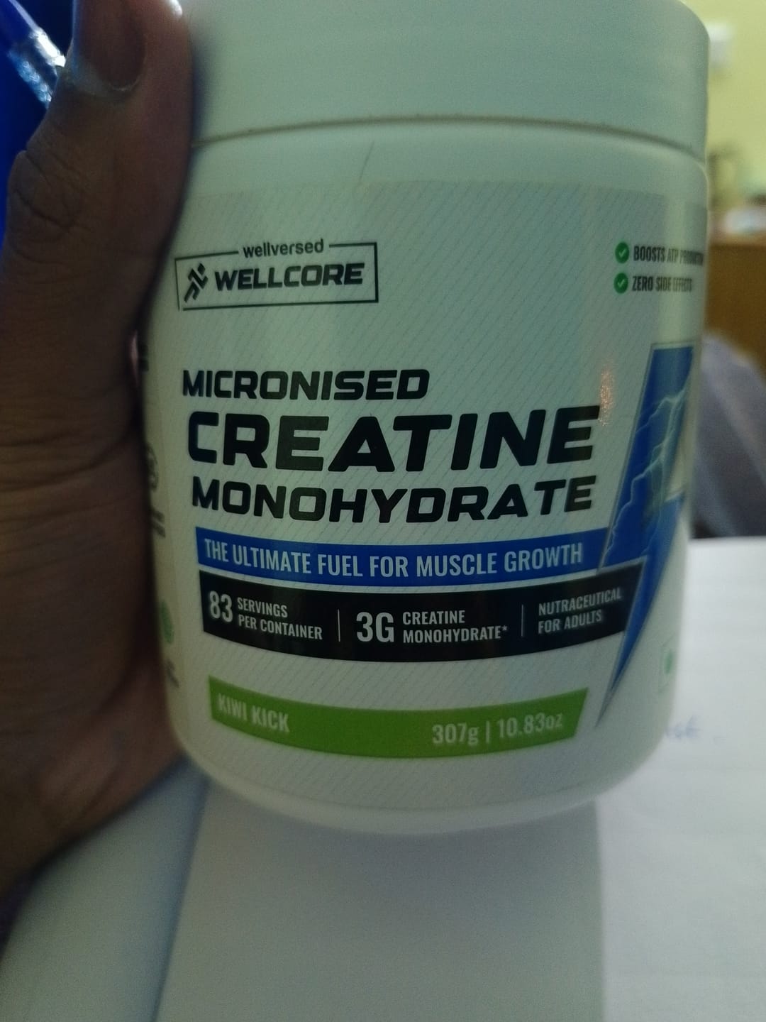 Customer photo review of Wellcore - Pure Micronised Creatine Monohydrate | Kiwi Kick (307g, 83 servings)