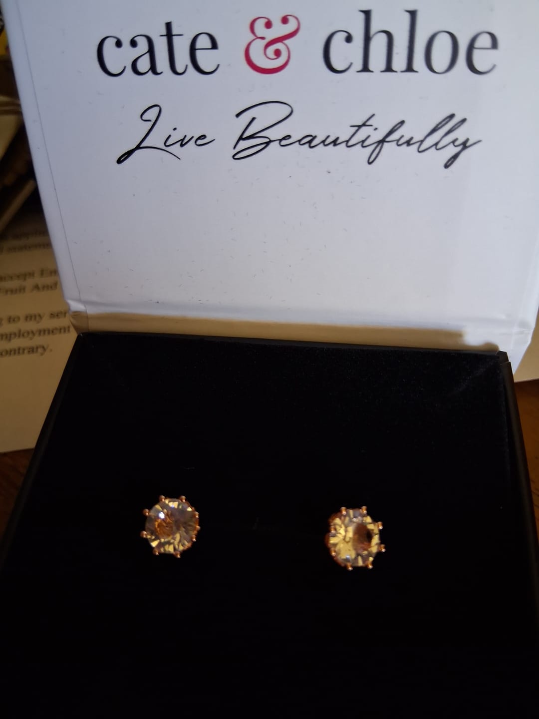 Customer photo review of Eden 18k White Gold Plated Crystal Stud Earrings with Swarovski Crystals