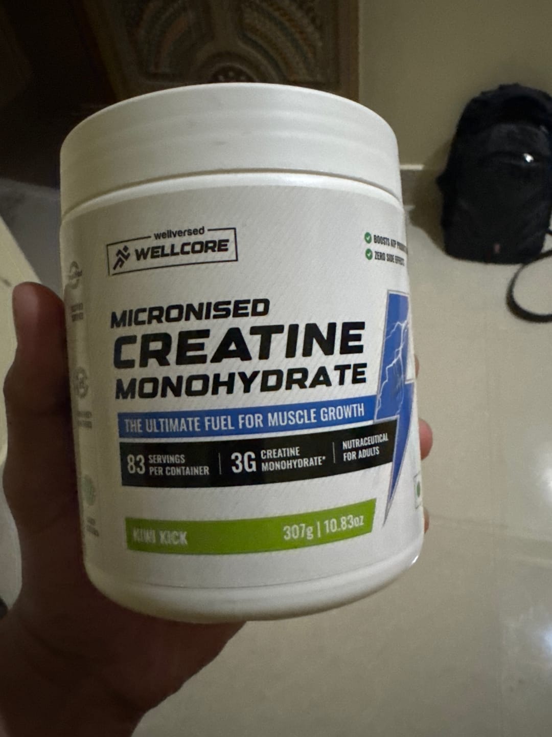 Customer photo review of Wellcore - Pure Micronised Creatine Monohydrate | Kiwi Kick (307g, 83 servings)