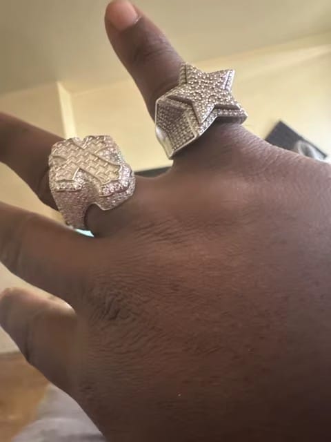 Customer photo review of Classic Design Hot Sell Hip Hop VVS Moissanite Baguette Cut Iced Out Cross Ring