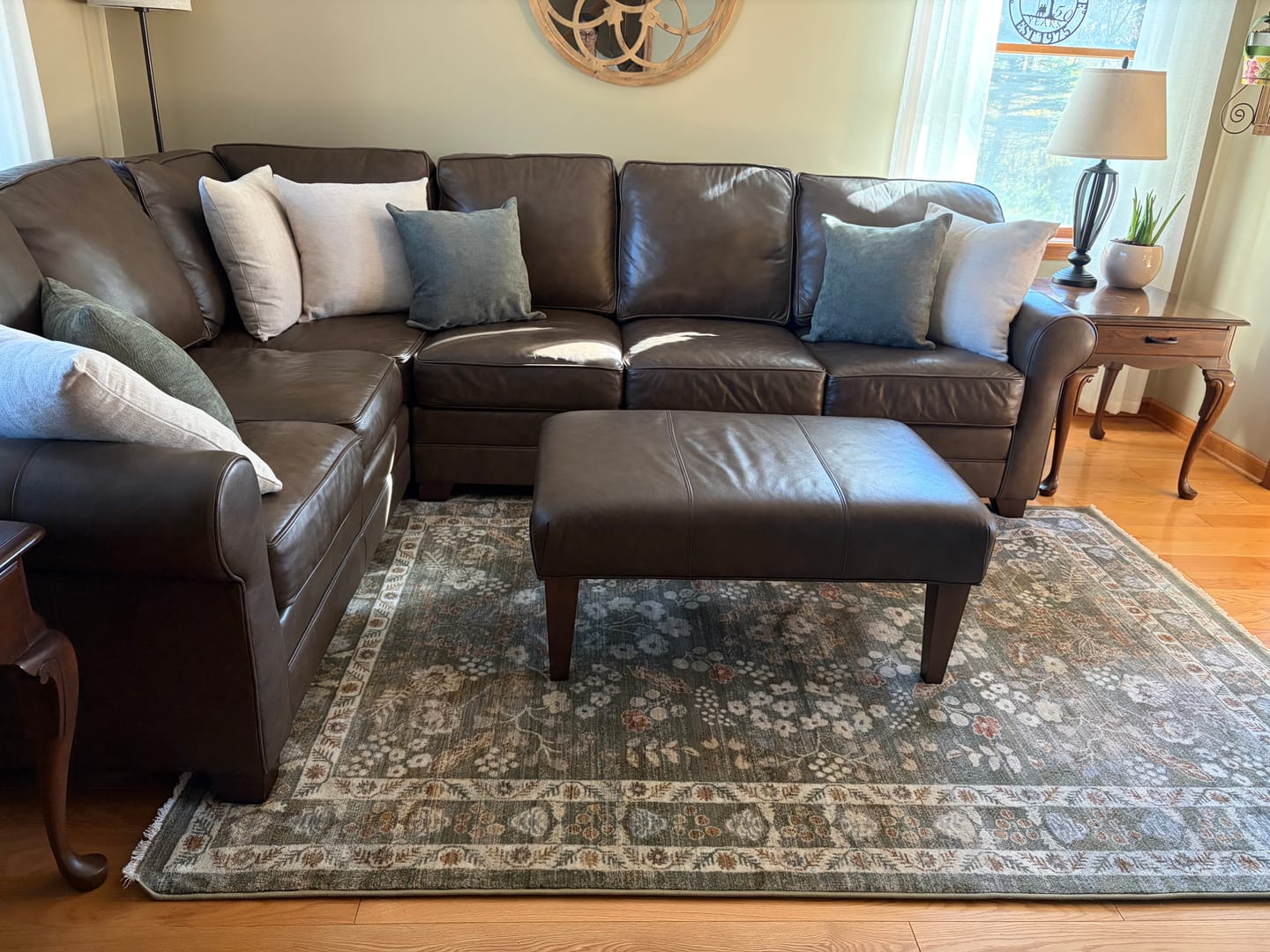 Customer photo review of Alara Vintage Garden Floral Washable  Green Rug