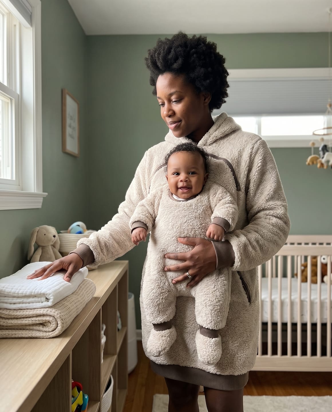 Customer photo review of Pouchie™ – Baby Carrier Hoodie