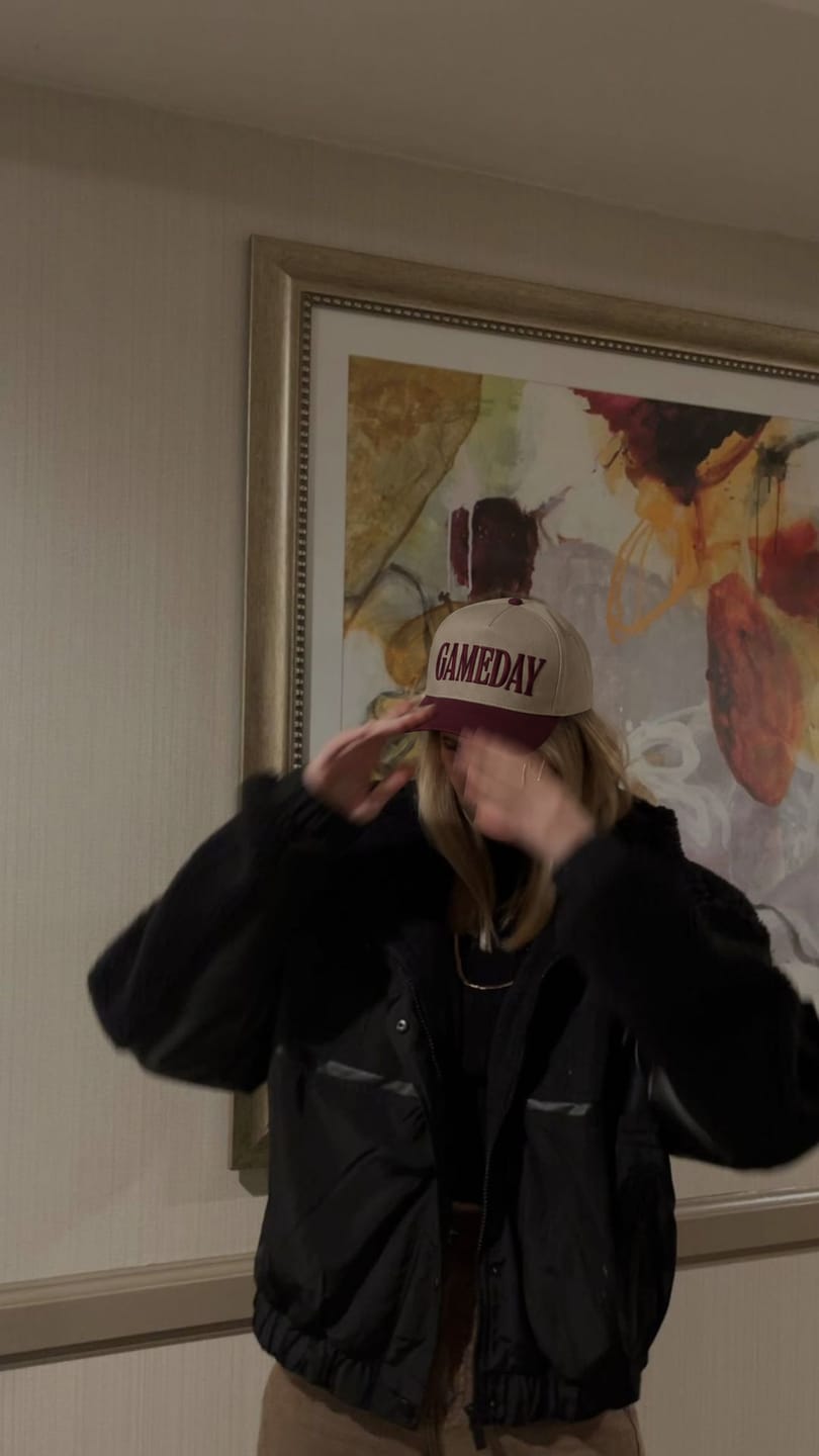 Customer photo review of Custom Embroidered Gameday Snapback Hat – Football Mom Team Cap