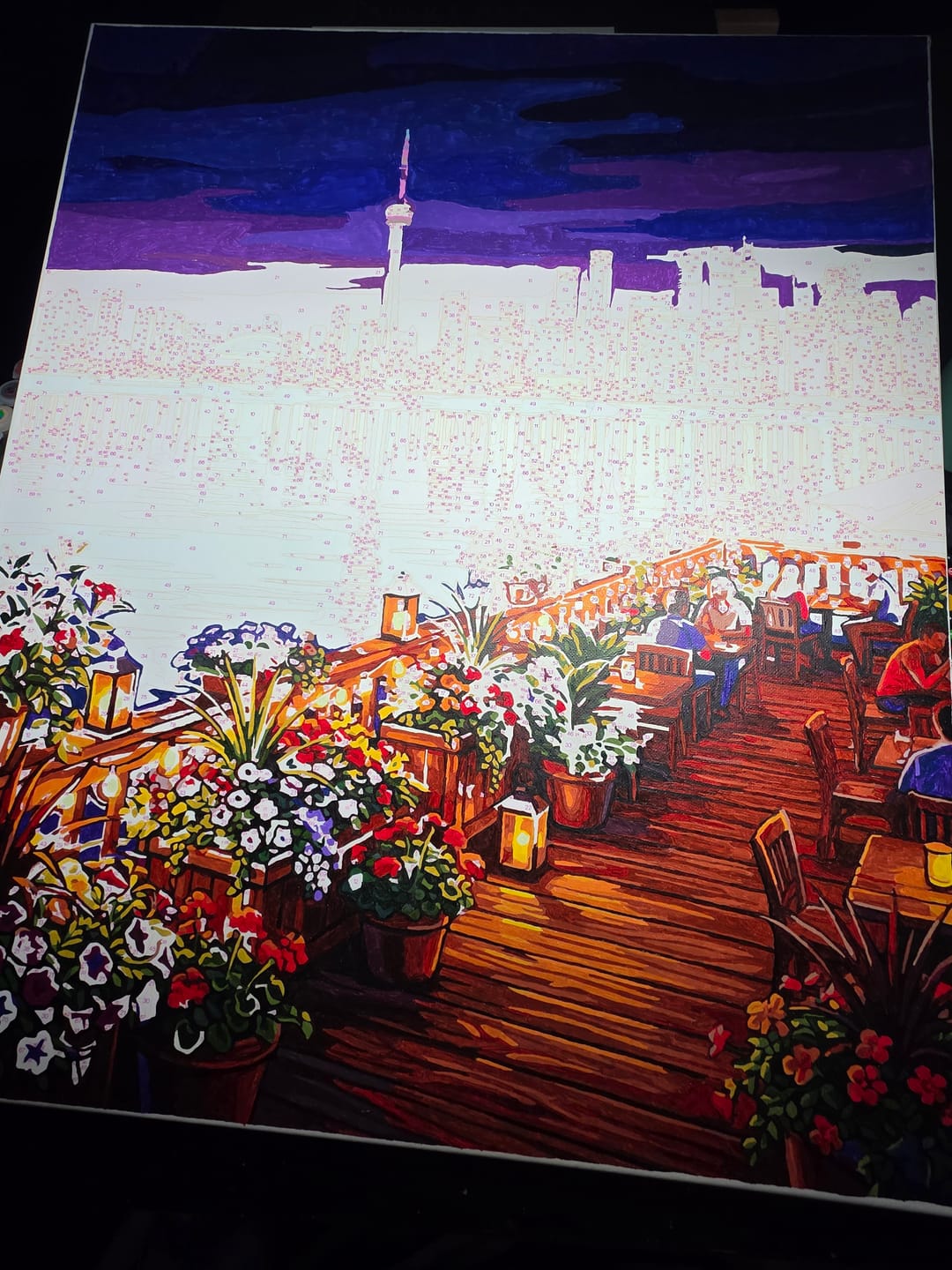Customer photo review of Toronto Skyline Blue Hour Clean (80 Color Paint by Numbers)