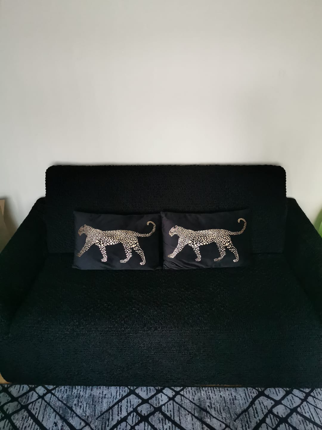 Customer photo review of 2 Seater Sofa Cover - Black, Velvet Collection