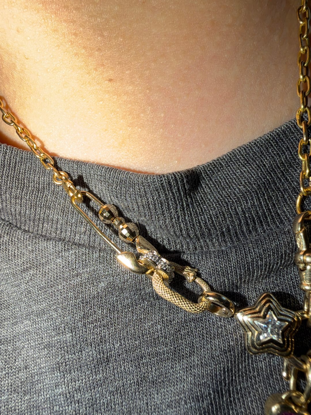 Customer photo review of 14K Single Safety Pin