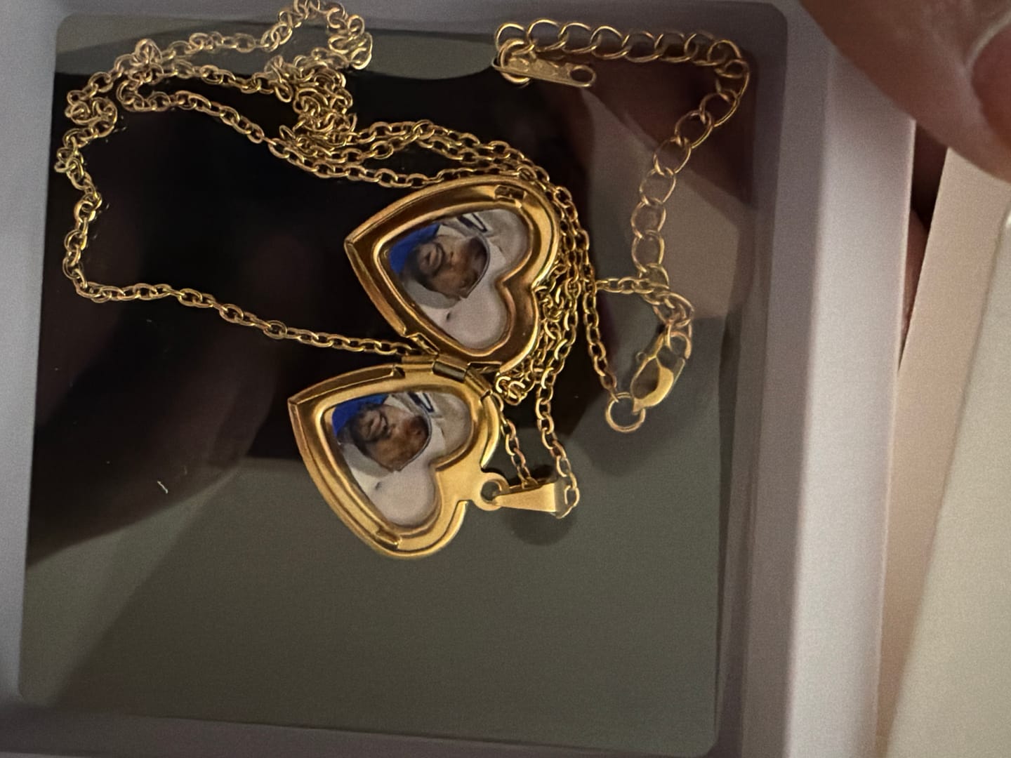 Customer photo review of Heart Locket Necklace Photo Pendant